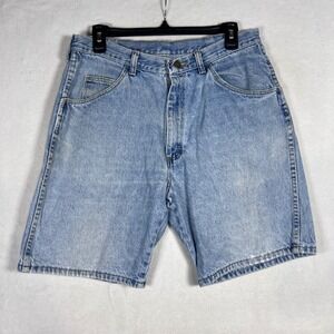 Vintage Wrangler Denim Shorts Mens 34 Light Wash Blue 100% Cotton